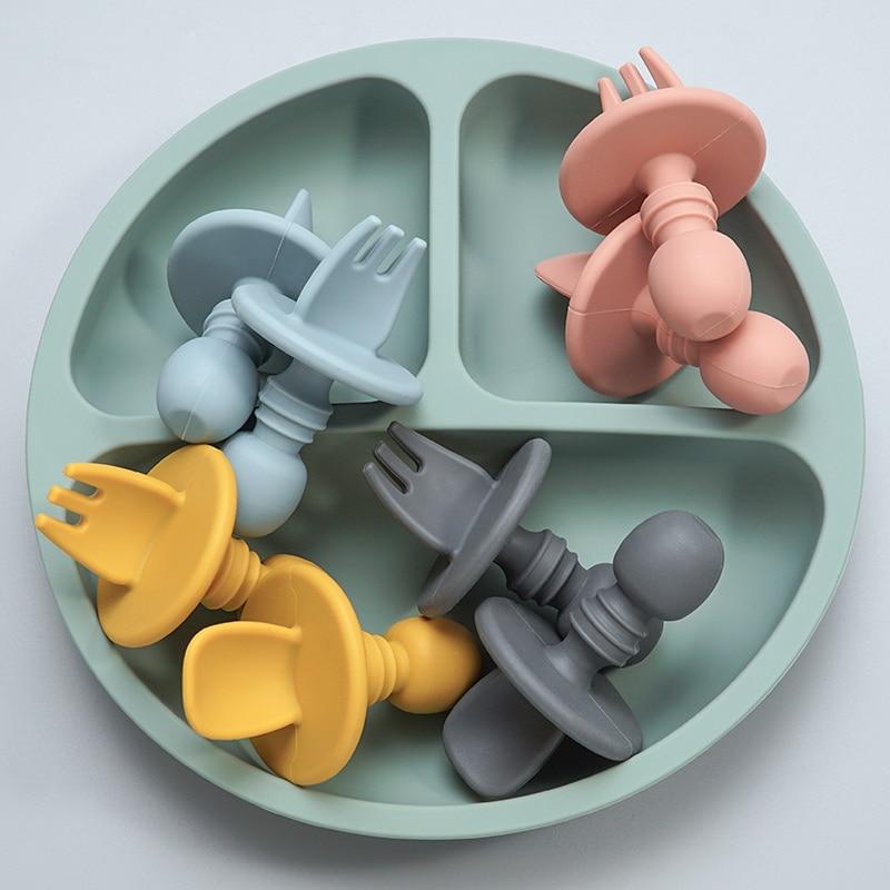 CuttieSpoon™ | Cuillère et fourchette pour bébé | Maman - Petitmondemagik.com