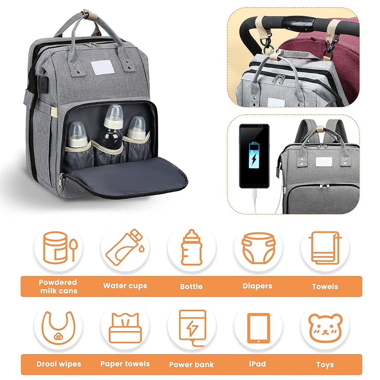 Sac à langer portatif | Berceau de voyage BabyNappy™ - Petitmondemagik.com