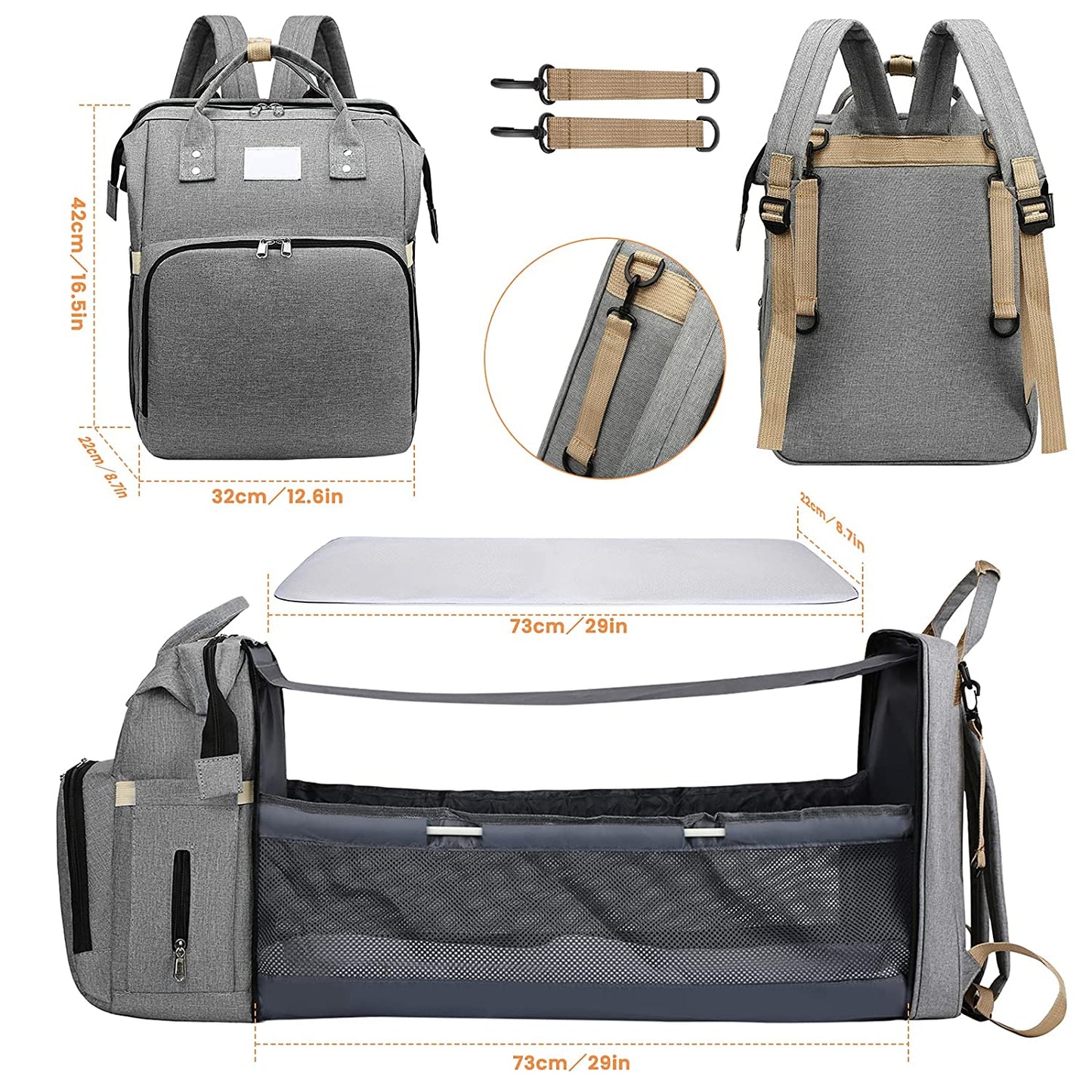 Sac à langer portatif | Berceau de voyage BabyNappy™ - Petitmondemagik.com